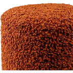Burro / Grigio / Avorio / Marrone Scuro, Pouf rotondo shaggy in bouclé, 1 persona