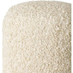 Burro / Grigio / Avorio / Marrone Scuro, Pouf rotondo shaggy in bouclé, 1 persona