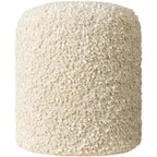 Burro / Grigio / Avorio / Marrone Scuro, Pouf rotondo shaggy in bouclé, 1 persona