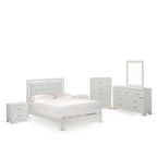 Set camera da letto Queen bianco, stile moderno, legno ingegnerizzato, 1 persona (opzioni da 2 a 6 pezzi)