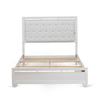 Set camera da letto Queen bianco, stile moderno, legno ingegnerizzato, 1 persona (opzioni da 2 a 6 pezzi)