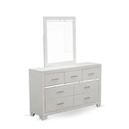 Set camera da letto Queen bianco, stile moderno, legno ingegnerizzato, 1 persona (opzioni da 2 a 6 pezzi)