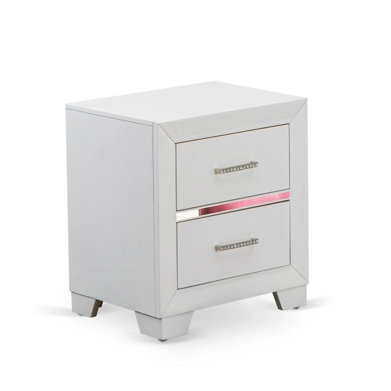 Set camera da letto Queen bianco, stile moderno, legno ingegnerizzato, 1 persona (opzioni da 2 a 6 pezzi)