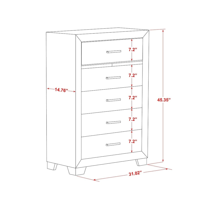 Set camera da letto Queen bianco, stile moderno, legno ingegnerizzato, 1 persona (opzioni da 2 a 6 pezzi)