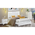 Set camera da letto Queen bianco, stile moderno, legno ingegnerizzato, 1 persona (opzioni da 2 a 6 pezzi)