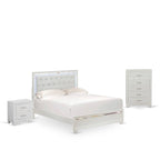 Set camera da letto Queen bianco, stile moderno, legno ingegnerizzato, 1 persona (opzioni da 2 a 6 pezzi)