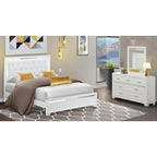 Set camera da letto Queen bianco, stile moderno, legno ingegnerizzato, 1 persona (opzioni da 2 a 6 pezzi)