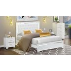 Set camera da letto Queen bianco, stile moderno, legno ingegnerizzato, 1 persona (opzioni da 2 a 6 pezzi)