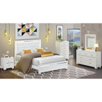 Set camera da letto Queen bianco, stile moderno, legno ingegnerizzato, 1 persona (opzioni da 2 a 6 pezzi)