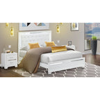 Set camera da letto Queen bianco, stile moderno, legno ingegnerizzato, 1 persona (opzioni da 2 a 6 pezzi)