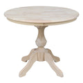 36  Round Top Pedestal Dining Table - Unfinished