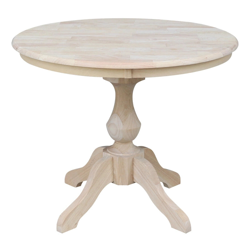 36  Round Top Pedestal Dining Table - Unfinished