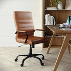Sedia da ufficio girevole in similpelle con schienale alto, colori assortiti, struttura cromata/nera/dorata/oro rosa – 1 Persona