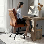 Sedia da ufficio girevole in similpelle con schienale alto, colori assortiti, struttura cromata/nera/dorata/oro rosa – 1 Persona