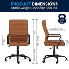 Sedia da ufficio girevole in similpelle con schienale alto, colori assortiti, struttura cromata/nera/dorata/oro rosa – 1 Persona