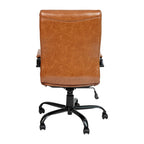 Sedia da ufficio girevole in similpelle con schienale alto, colori assortiti, struttura cromata/nera/dorata/oro rosa – 1 Persona