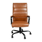 Sedia da ufficio girevole in similpelle con schienale alto, colori assortiti, struttura cromata/nera/dorata/oro rosa – 1 Persona