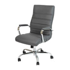Sedia da ufficio girevole in similpelle con schienale alto, colori assortiti, struttura cromata/nera/dorata/oro rosa – 1 Persona