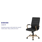 Sedia da ufficio girevole in similpelle con schienale alto, colori assortiti, struttura cromata/nera/dorata/oro rosa – 1 Persona