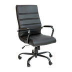 Sedia da ufficio girevole in similpelle con schienale alto, colori assortiti, struttura cromata/nera/dorata/oro rosa – 1 Persona