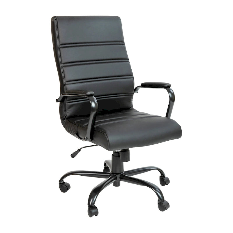 Sedia da ufficio girevole in similpelle con schienale alto, colori assortiti, struttura cromata/nera/dorata/oro rosa – 1 Persona