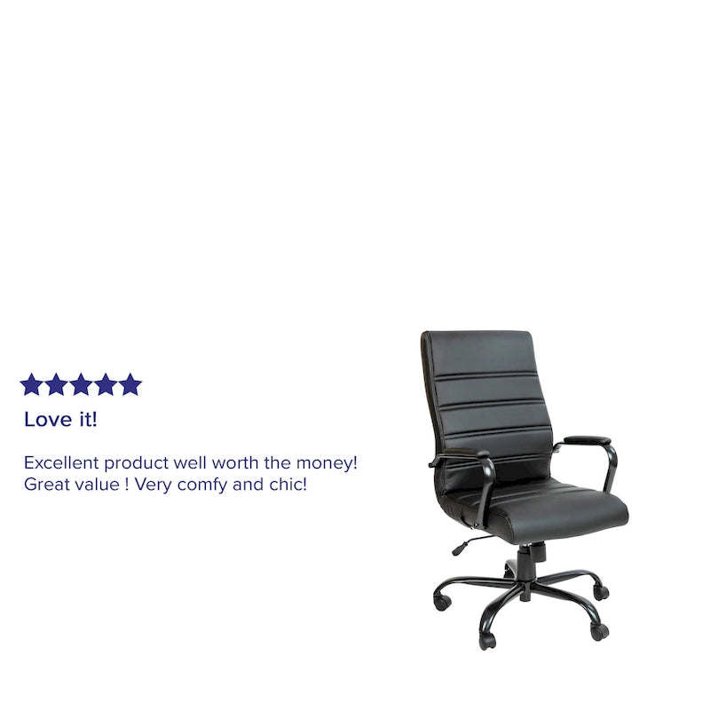 Sedia da ufficio girevole in similpelle con schienale alto, colori assortiti, struttura cromata/nera/dorata/oro rosa – 1 Persona