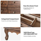 Comodino a 3 cassetti effetto anticato con gambe in legno, set da 2 (Blu / Noce / Bianco)