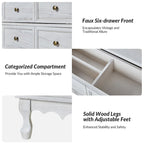 Comodino a 3 cassetti effetto anticato con gambe in legno, set da 2 (Blu / Noce / Bianco)