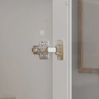 Vetrinetta Bianca con Ante in Vetro, Libreria a 2 Ante con Cassetto, 92 cm L x 180 cm H