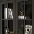 Vetrinetta Bianca con Ante in Vetro, Libreria a 2 Ante con Cassetto, 92 cm L x 180 cm H