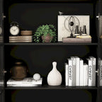 Vetrinetta Bianca con Ante in Vetro, Libreria a 2 Ante con Cassetto, 92 cm L x 180 cm H