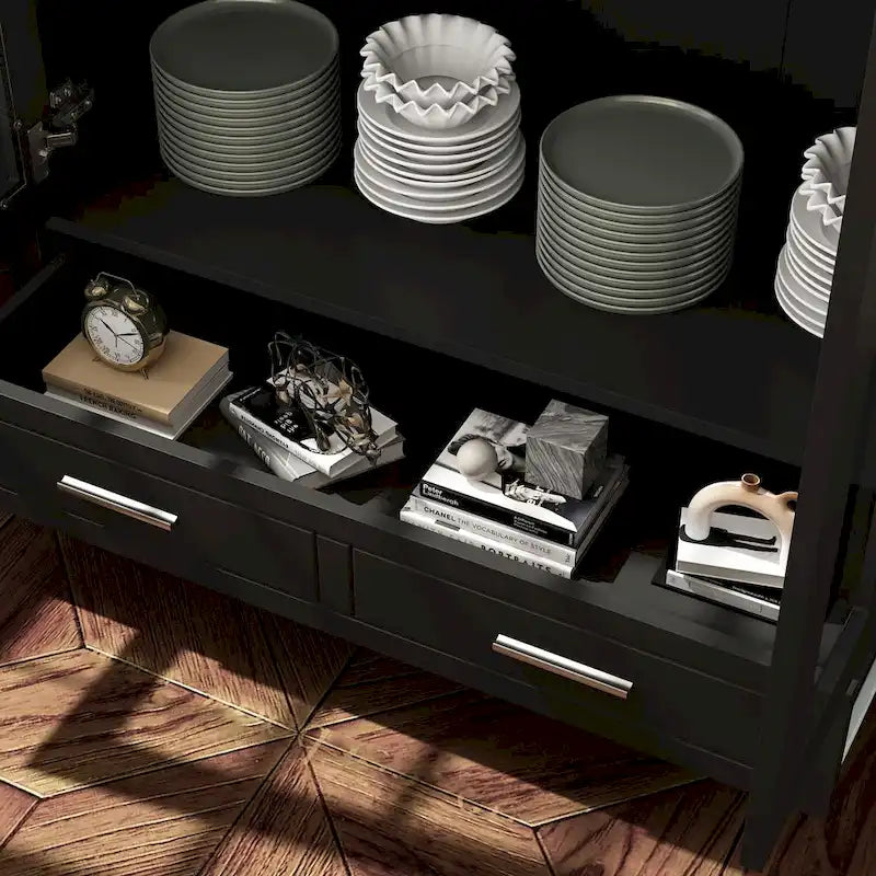 Vetrinetta Bianca con Ante in Vetro, Libreria a 2 Ante con Cassetto, 92 cm L x 180 cm H