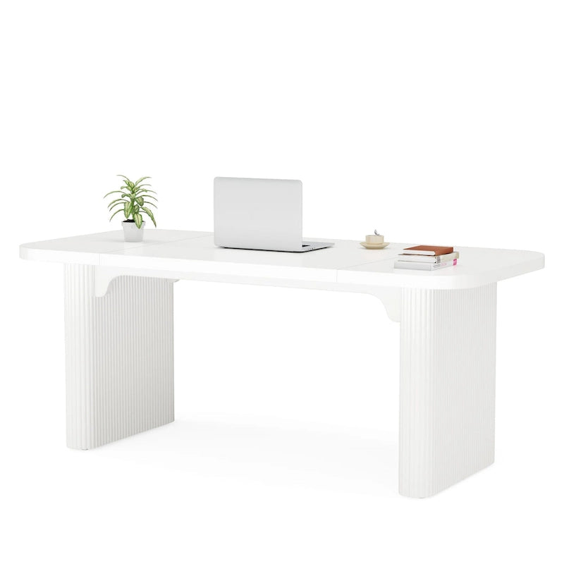 Scrivania da computer rettangolare individuale, naturale/marrone, larga 157 cm