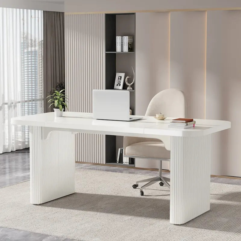 Scrivania da computer rettangolare individuale, naturale/marrone, larga 157 cm