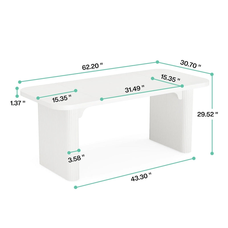 Scrivania da computer rettangolare individuale, naturale/marrone, larga 157 cm