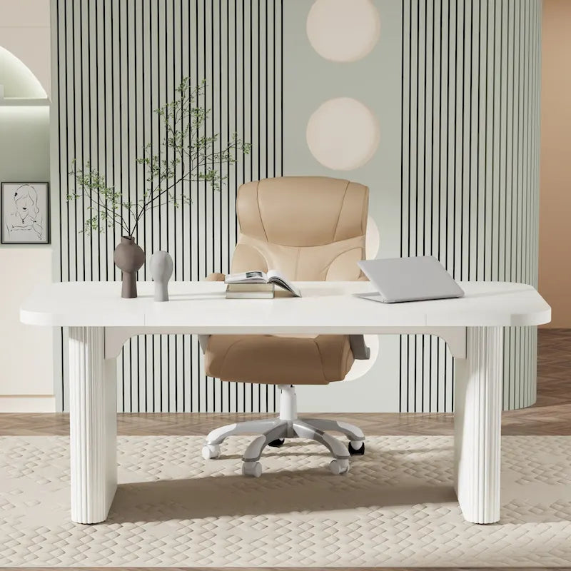 Scrivania da computer rettangolare individuale, naturale/marrone, larga 157 cm