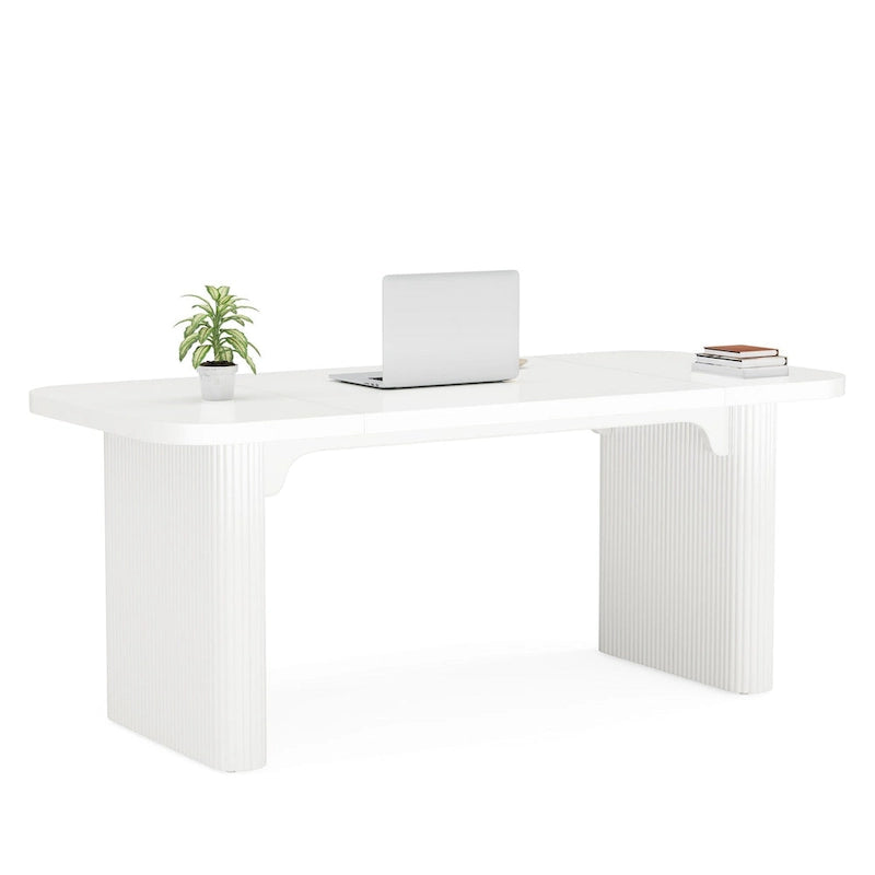 Scrivania da computer rettangolare individuale, naturale/marrone, larga 157 cm