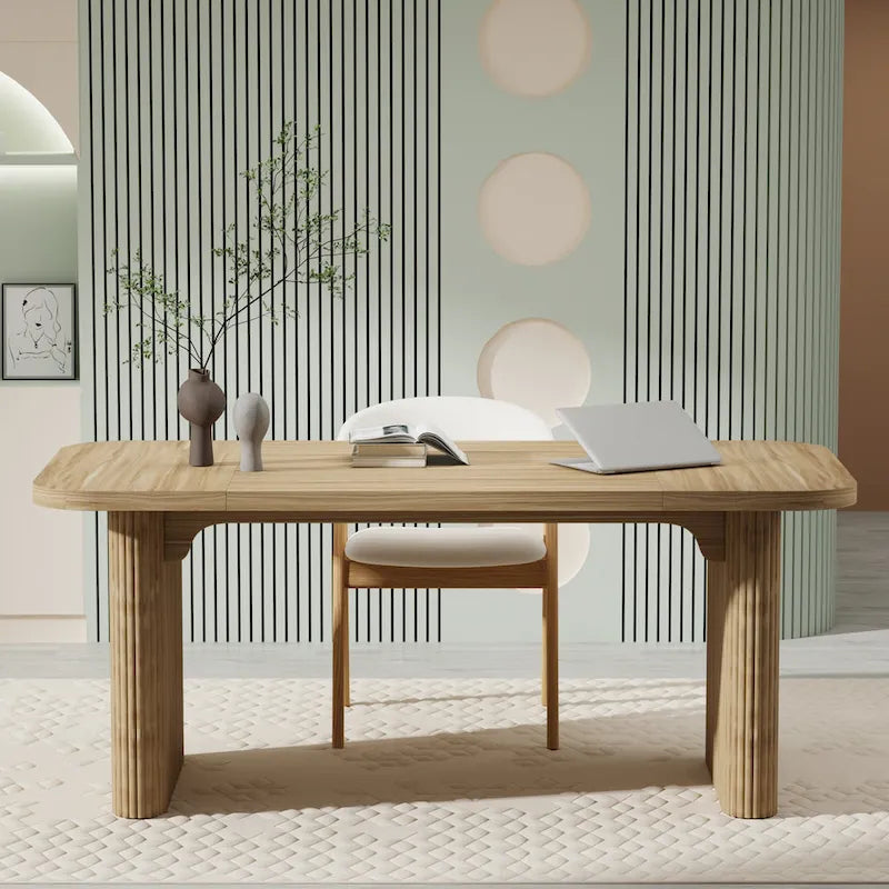 Scrivania da computer rettangolare individuale, naturale/marrone, larga 157 cm