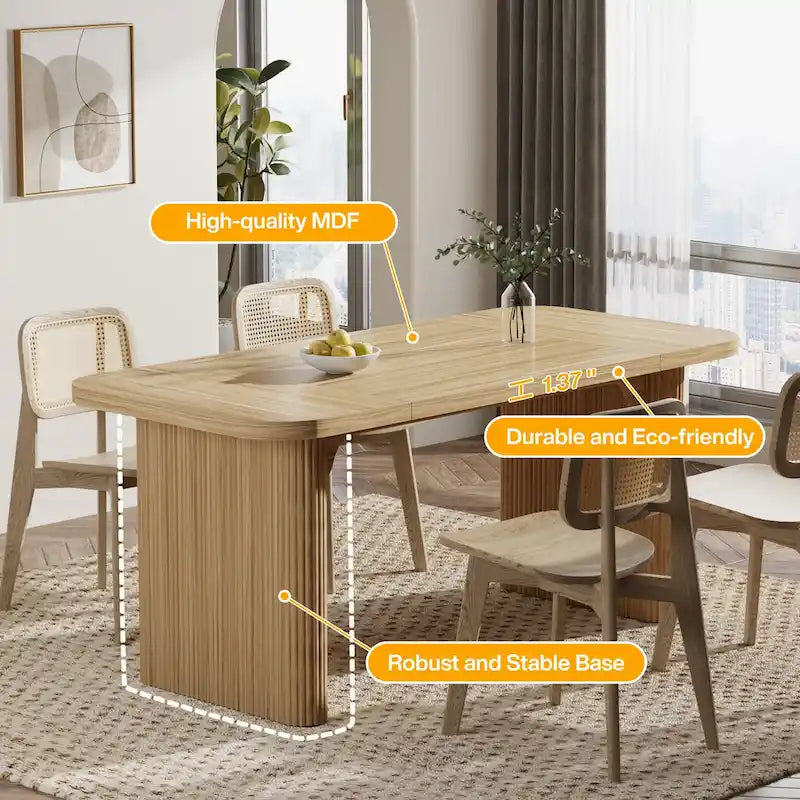 Scrivania da computer rettangolare individuale, naturale/marrone, larga 157 cm
