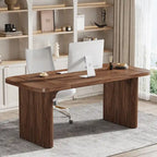 Scrivania da computer rettangolare individuale, naturale/marrone, larga 157 cm