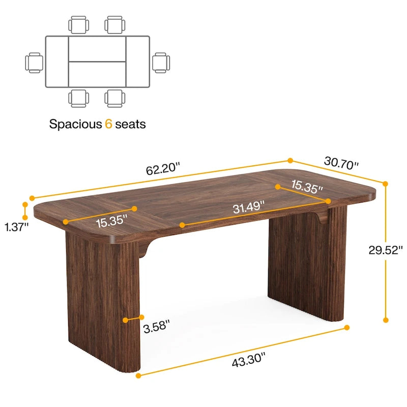 Scrivania da computer rettangolare individuale, naturale/marrone, larga 157 cm