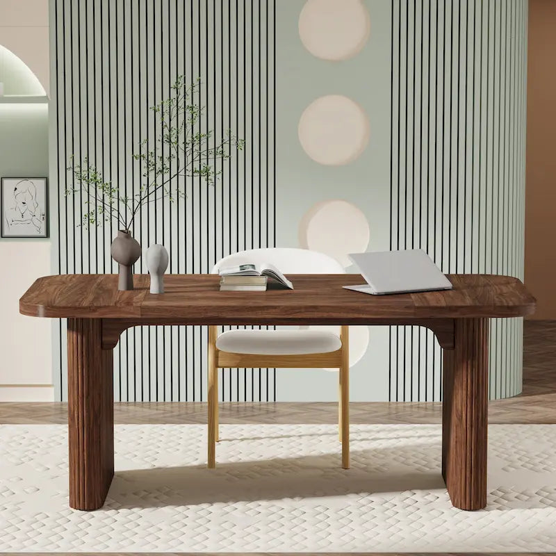 Scrivania da computer rettangolare individuale, naturale/marrone, larga 157 cm