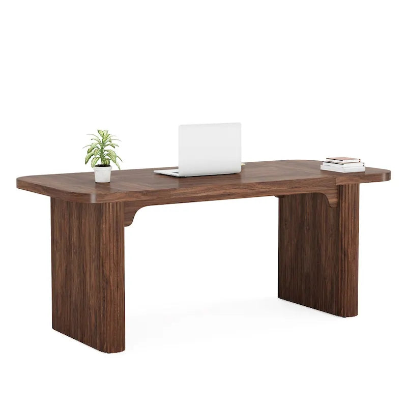 Scrivania da computer rettangolare individuale, naturale/marrone, larga 157 cm