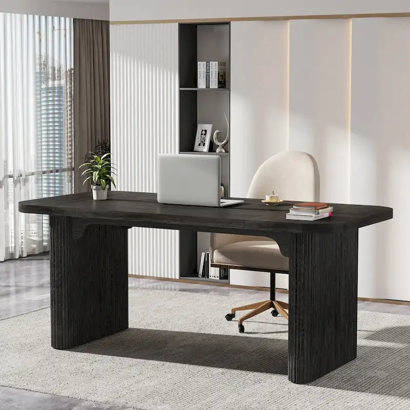 Scrivania da computer rettangolare individuale, naturale/marrone, larga 157 cm