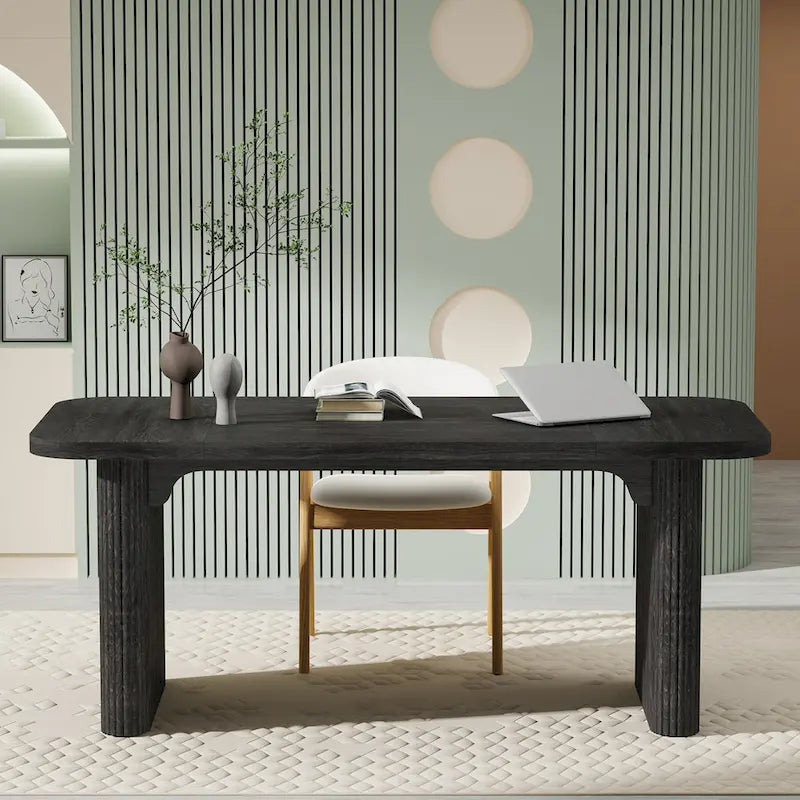 Scrivania da computer rettangolare individuale, naturale/marrone, larga 157 cm