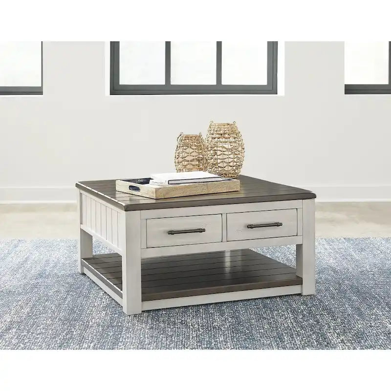 Signature Design by Ashley Darborn Gray/Brown Lift-Top Coffee Table - 35.5 W x 35.5 D x 19.38 H
