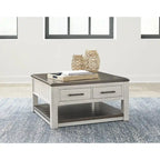 Signature Design by Ashley Darborn Gray/Brown Lift-Top Coffee Table - 35.5 W x 35.5 D x 19.38 H