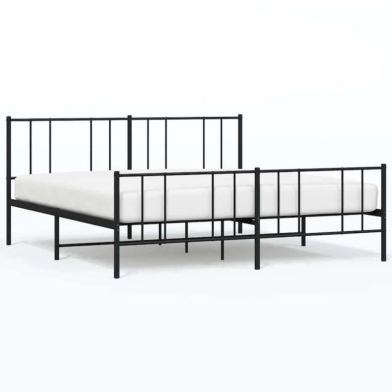 Telaio letto matrimoniale in acciaio bianco con testiera, 1 persona