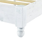 Letto matrimoniale King Size in legno massello di pino, sbiancato, per 2 persone