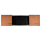 Tavolino da caffè a baule con contenitore e portabottiglie, una persona, cognac/marrone/nero/crema/beige